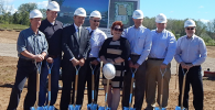 Photograph of Renishaw’s senior executive management team breaking ground on the new facility