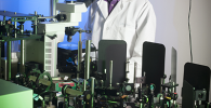 Photo of J-Xin Cheng in his lab. (Vincent Walter/Purdue University image)